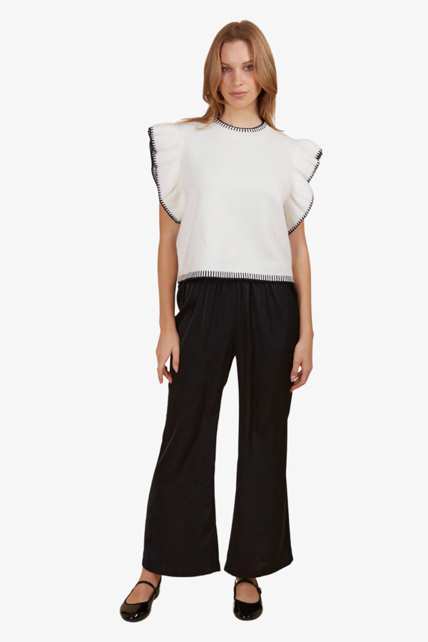 Isle of Mine -Athena Frill Knit Top - Ivory