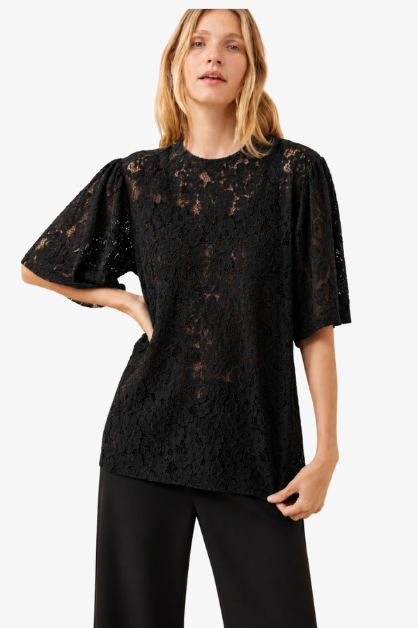 Isle of Mine - Ethel Lace Tshirt - Black