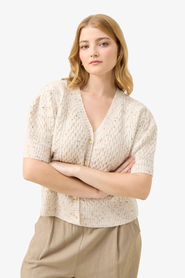 Isle of Mine - McKenna Short Sleeve Cardigan -Ivory