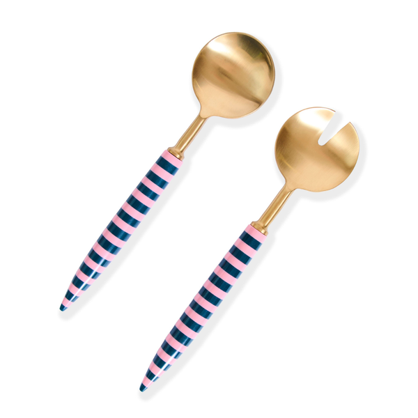 Kip & Co - Brasserie Salad Servers - Florence Stripe