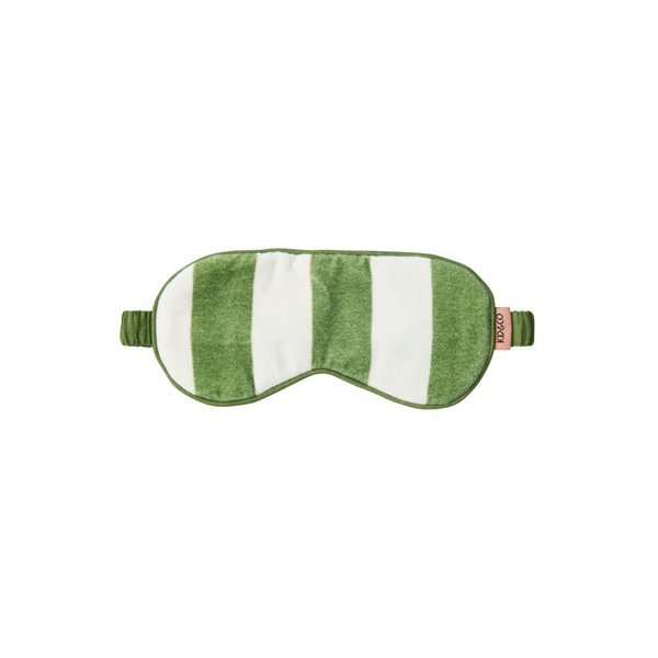 Kip & Co - Velvet Eye Mask - Moss Stripe