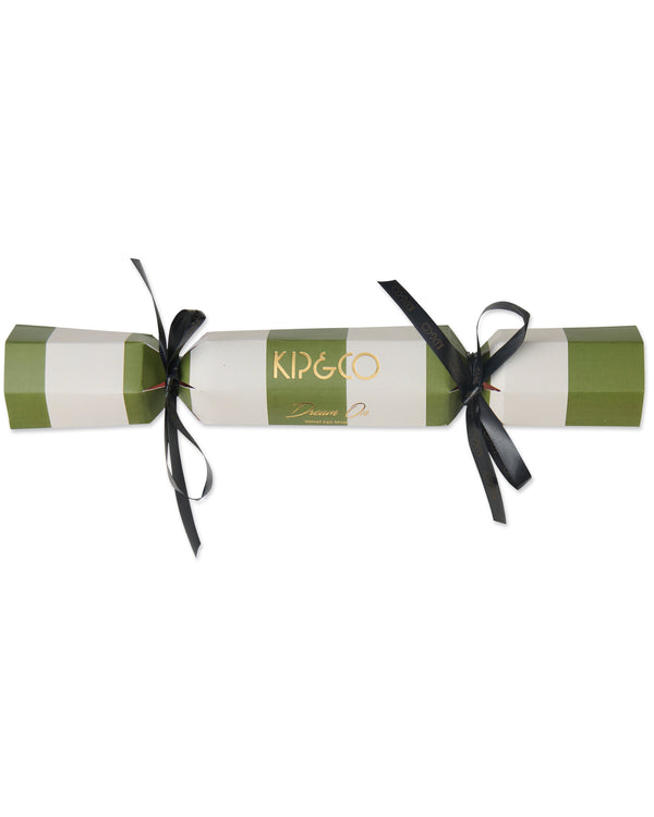 Kip & Co - Velvet Eye Mask - Moss Stripe