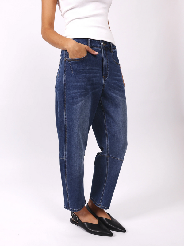 Monaco - Toni Barrel Jeans - Dark Blue