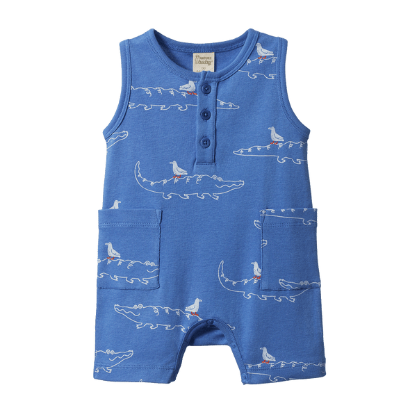 Nature Baby - Camper Suit - Curious Crocodiles Reef Print