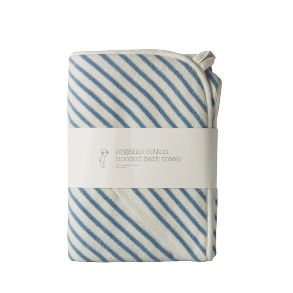 Nature Baby - Hooded Towel - Powder Blue Stripe