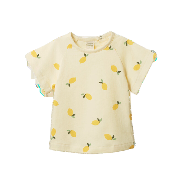 Nature Baby - Juniper Tee - Lemon Cream Print