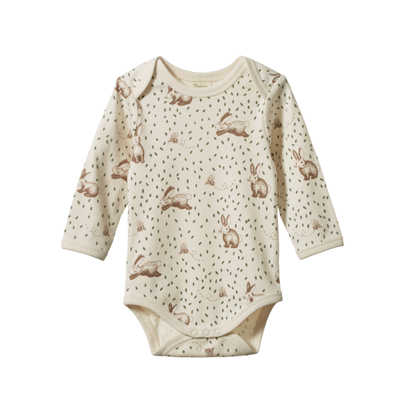 Nature Baby - Long Sleeve Body Suit - Rabbitty Print