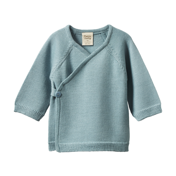 Nature Baby - Merino Knit Kimono - Powder Blue
