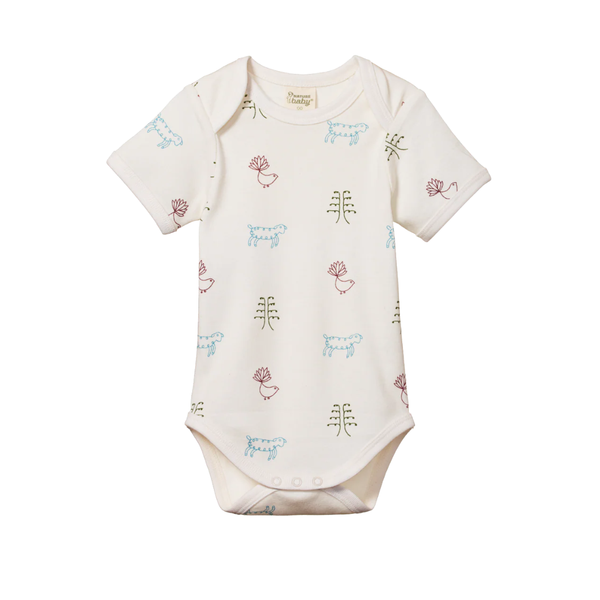 Nature Baby - Short Sleeve Body Suit - Nature Baby Print
