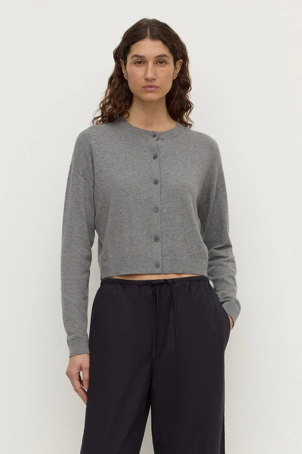 Assembly Label - Orina Cotton Cashmere Cardigan - Dark Grey Marle