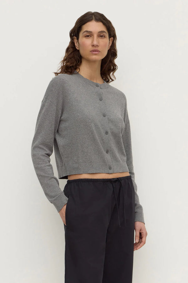 Assembly Label - Orina Cotton Cashmere Cardigan - Dark Grey Marle