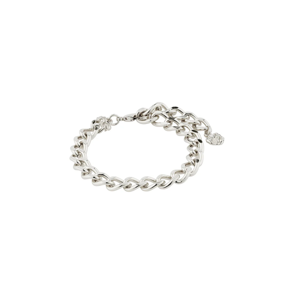 Pilgrim - Charm Recycled Curb Chain Bracelet - Silver