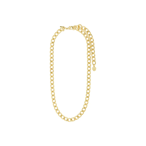 Pilgrim - Charm Recycled Curb Necklace - Gold Plated