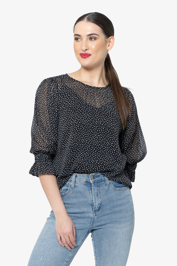 Seeking Lola - Magnificent Top - Black Polka