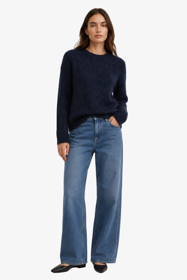 Witchery - Fluffy Crew Knit - Navy