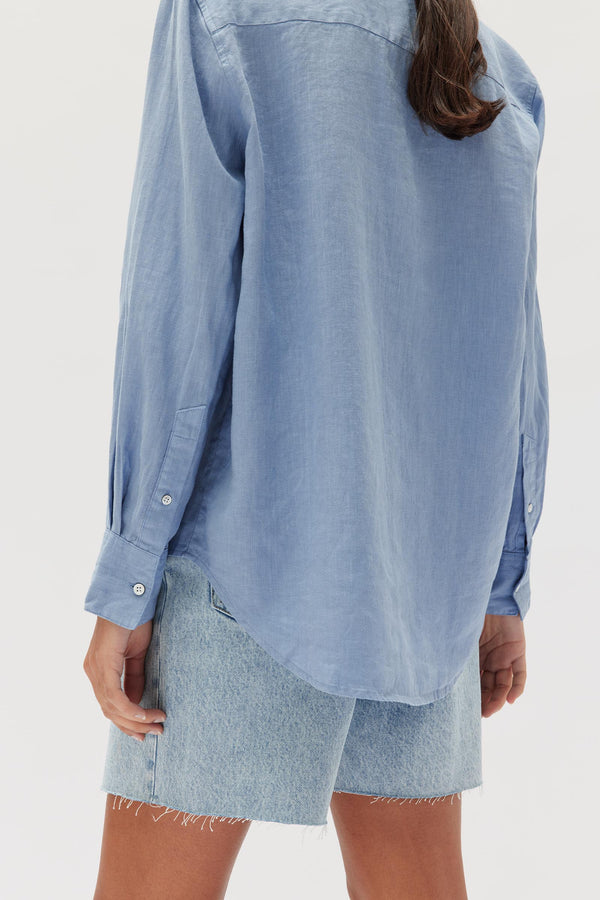 Assembly Label - Xander Linen Shirt - Pool