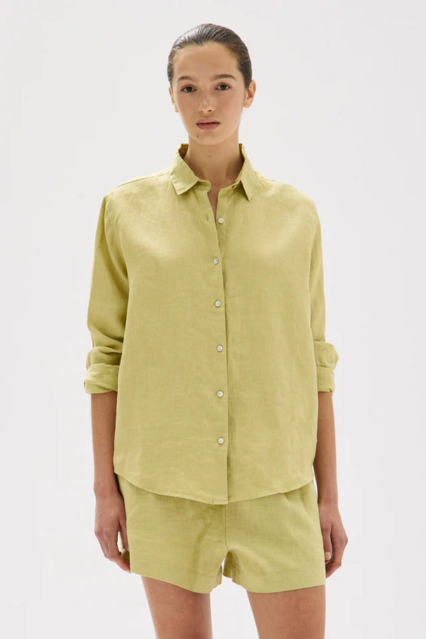 Assembly Label - Xander Linen Shirt - Pear