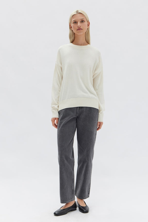 Assembly Label - Cotton Cashmere Lounge Sweater - Cream-milk+ginger