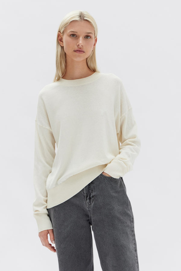 Assembly Label - Cotton Cashmere Lounge Sweater - Cream