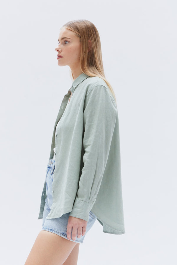 Assembly Label - Xander Linen Shirt - Nettle