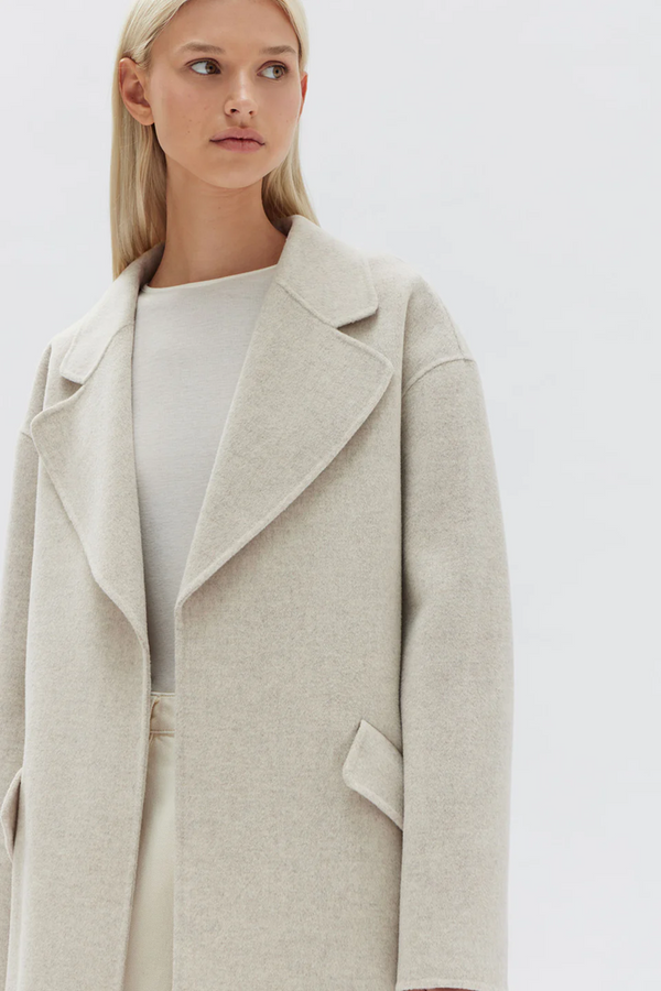 Assembly Label - Sadie Single Breasted Coat - Oat Marle