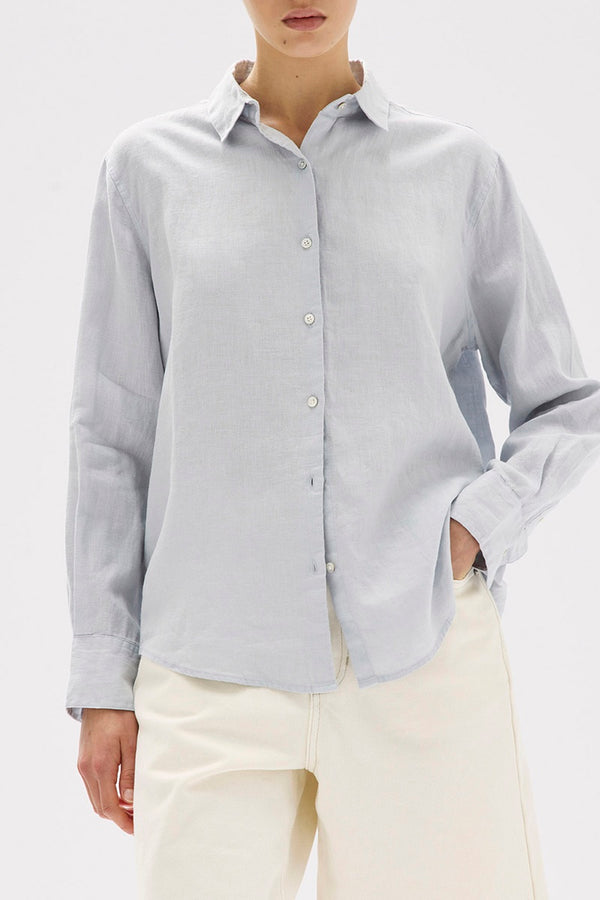 Assembly Label - Xander Linen Shirt - Blue Haze