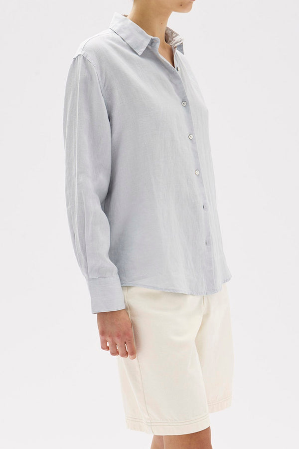 Assembly Label - Xander Linen Shirt - Blue Haze