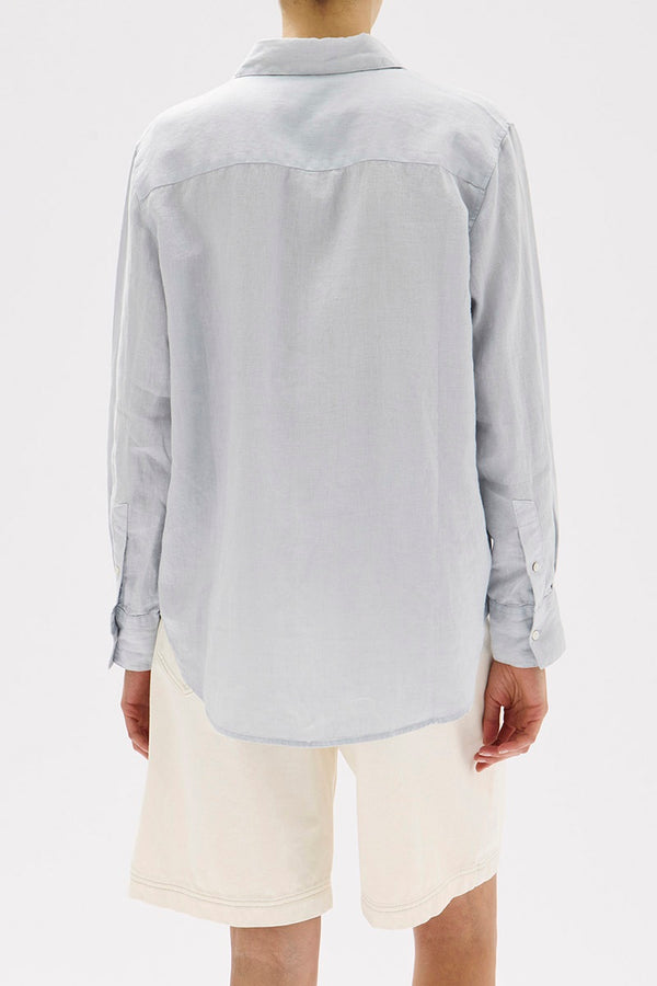 Assembly Label - Xander Linen Shirt - Blue Haze