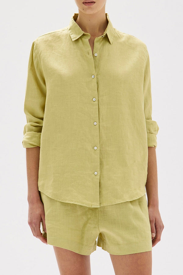 Assembly Label - Xander Linen Shirt - Pear