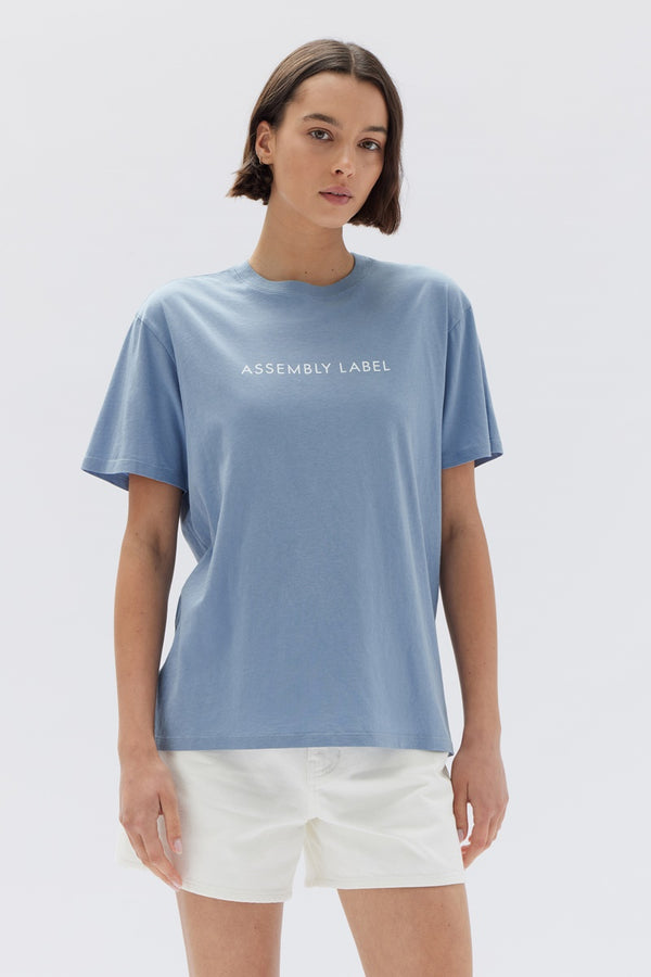 Assembly Label - Everyday Organic Logo Tee - Glacial/White