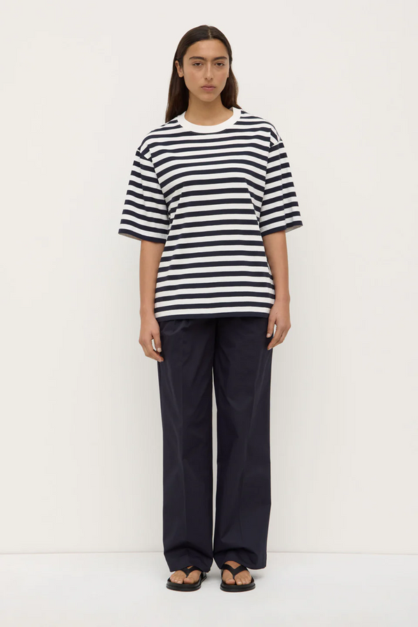 Assembly Label - Monte Stripe Short Sleeve Tee - True Navy/White