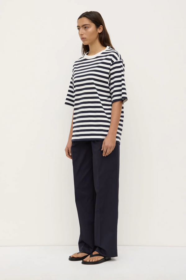 Assembly Label - Monte Stripe Short Sleeve Tee - True Navy/White