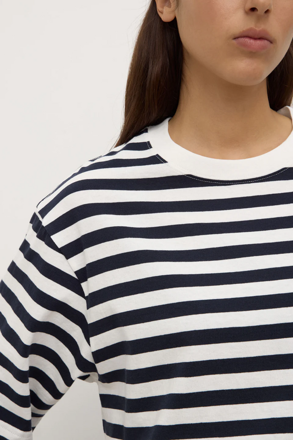 Assembly Label - Monte Stripe Short Sleeve Tee - True Navy/White