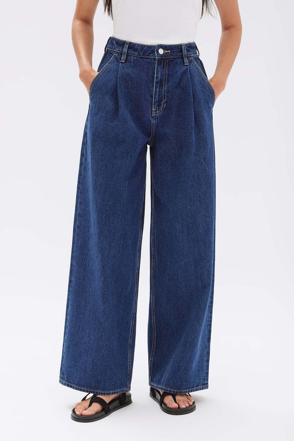 Assembly Label - Slack Pleat Wide Leg Jean - Heritage Blue