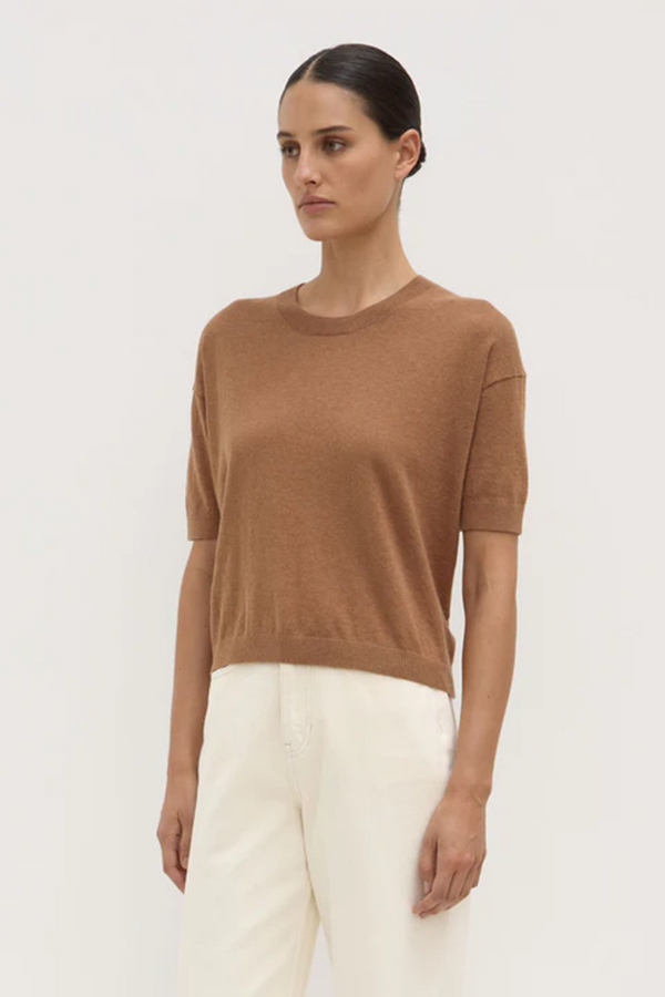 Assembly Label - Vanya Cotton/Cashmere Tee - Bronze