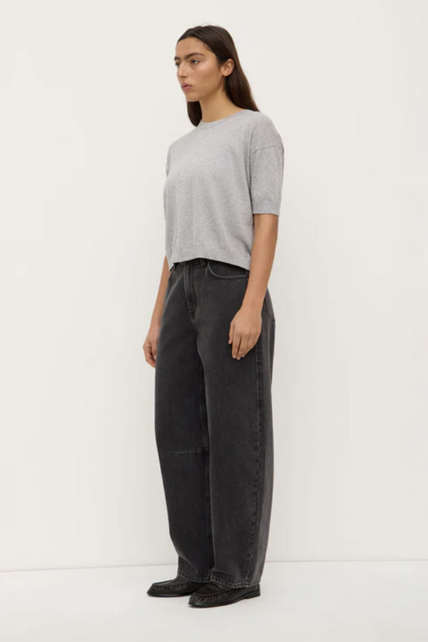 Assembly Label - Vanya Cotton/Cashmere Tee - Grey Marle