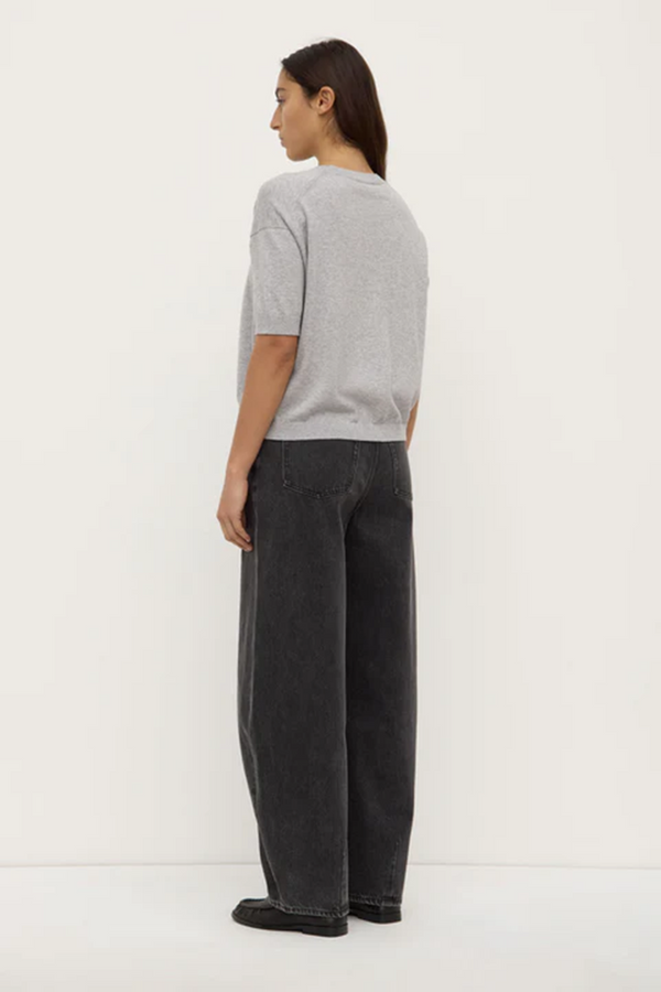Assembly Label - Vanya Cotton/Cashmere Tee - Grey Marle