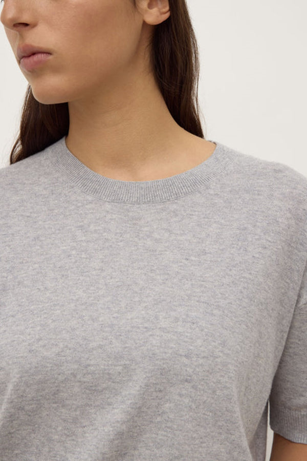 Assembly Label - Vanya Cotton/Cashmere Tee - Grey Marle