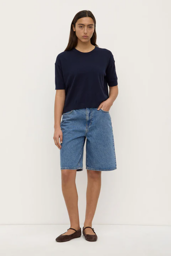Assembly label - Vanya Cotton/Cashmere Tee - True Navy
