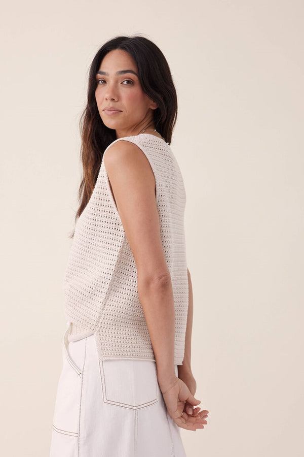 Ceres Life - Mesh Knit Tank - Ecru