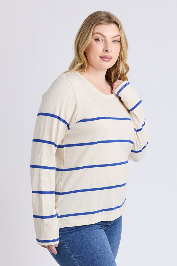 Elm - Crosby Long Sleeve Tee - Blue/White Stripe