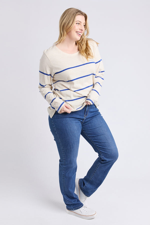 Elm - Crosby Long Sleeve Tee - Blue/White Stripe