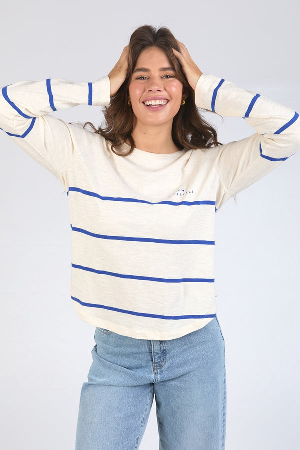 Elm - Crosby Long Sleeve Tee - Blue/White Stripe