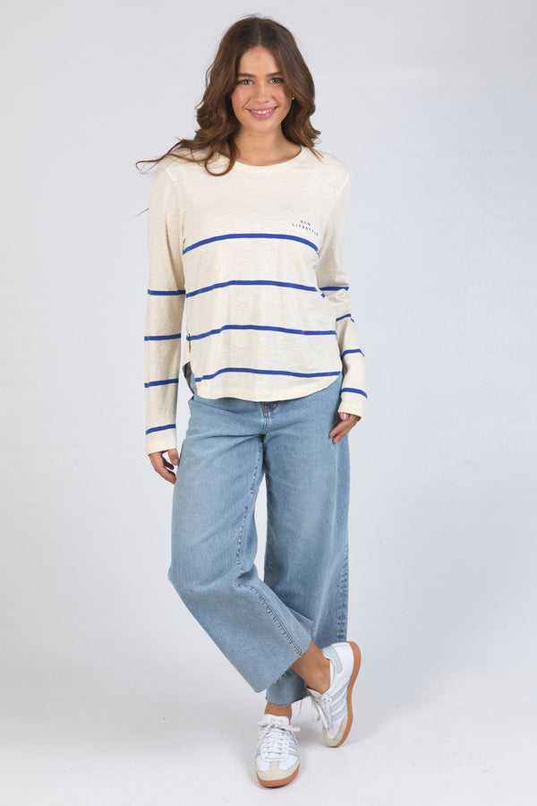 Elm - Crosby Long Sleeve Tee - Blue/White Stripe