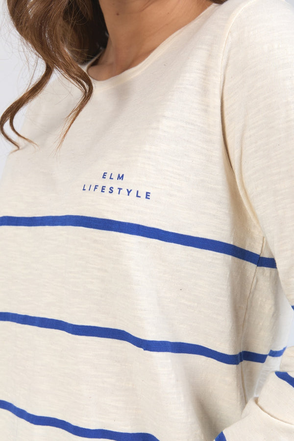 Elm - Crosby Long Sleeve Tee - Blue/White Stripe