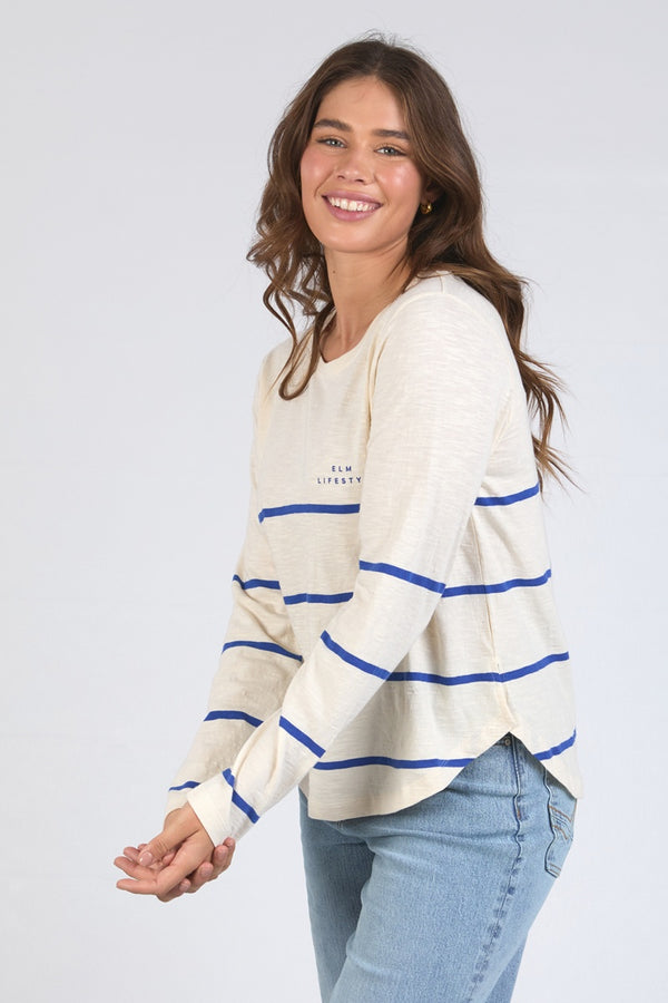 Elm - Crosby Long Sleeve Tee - Blue/White Stripe