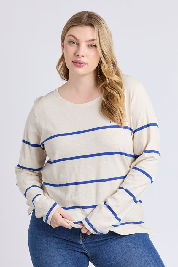 Elm - Crosby Long Sleeve Tee - Blue/White Stripe