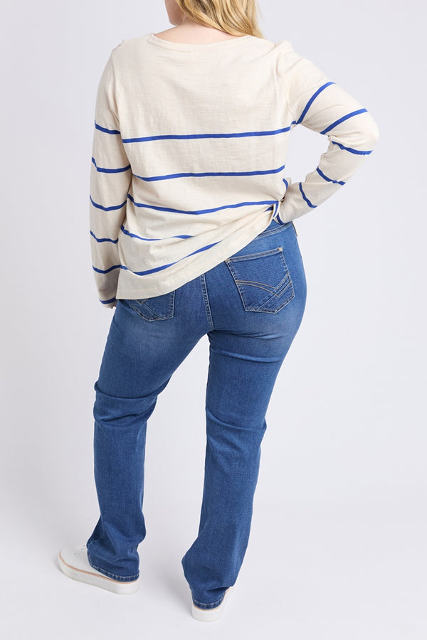 Elm - Crosby Long Sleeve Tee - Blue/White Stripe