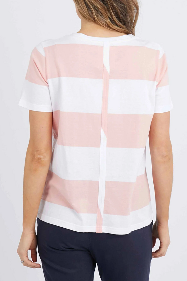 Elm - Block Stripe Short Sleeve Tee - Quartz Pink