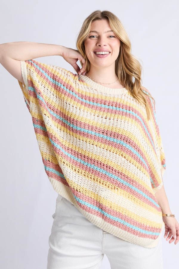 Elm - Striped Knit Top - Blue Stripe